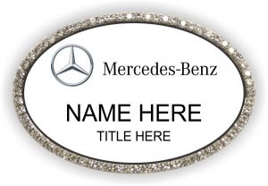 (image for) Mercedes-Benz Bling White/Silver Oval Badge