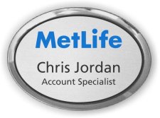 (image for) Metlife Logo A Silver Executive Oval Badge