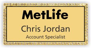 (image for) Metlife Logo B Gold Bling Badge