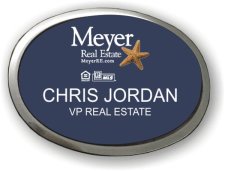 (image for) Meyer Real Estate Executive Oval Blue Silver Framed Badge