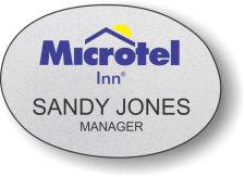 (image for) Microtel Inn Logo A Silver Oval Badge