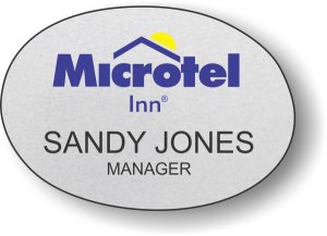 (image for) Microtel Inn Logo A Silver Oval Badge