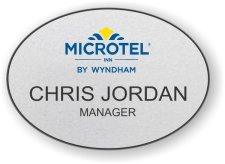 (image for) Microtel Inn Logo E Silver Oval Badge