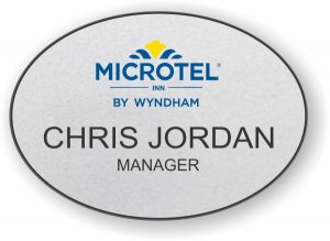 (image for) Microtel Inn Logo E Silver Oval Badge