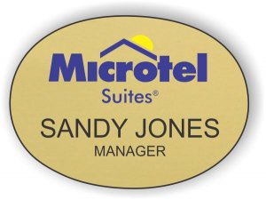 (image for) Microtel Suites Logo B Gold Oval Badge