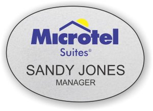 (image for) Microtel Suites Logo B Silver Oval Badge