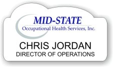 (image for) Mid-State Occupational Health White Shaped Badge