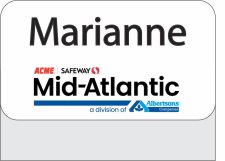 (image for) Albertsons Mid-Atlantic White Pocket Name Badge