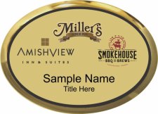 (image for) Miller’s Smorgasbord Oval Executive Gold badge - Tri Logo