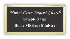 (image for) MOBC - Home Missions Ministry Large Gold Executive Badge With Black Insert
