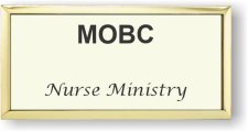 (image for) MOBC - Nurse Ministry Large Gold Executive Badge With Off-White Insert - Logo Only