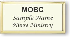 (image for) MOBC - Nurse Ministry Large Gold Executive Badge With Off-White Insert