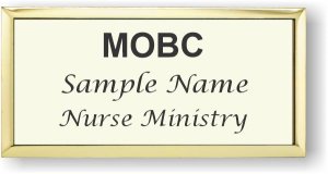 (image for) MOBC - Nurse Ministry Large Gold Executive Badge With Off-White Insert