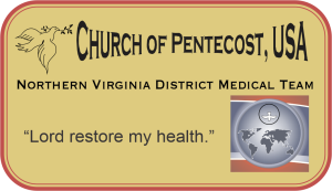 (image for) Church of Pentecost, USA Medical Team Gold Badge Tagline Only