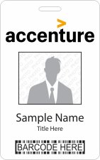(image for) Accenture with Gold Symbol - Barcode ID Vertical Badge
