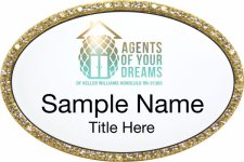 (image for) Keller Williams Honolulu - Agent Of Your Dreams Oval Bling Gold Badge