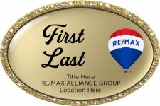 (image for) ReMax Alliance Group Gold Oval Bling Badge
