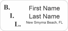 (image for) B.I.L. New Smyrna Beach, FL Standard White badge 3.25"W x 1.50"H