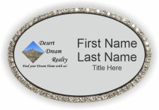 (image for) Desert Dream Realty Oval Bling Silver badge