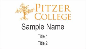 (image for) Pitzer College 3.5\" x 2\" Standard White Square Corner Badge