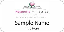 (image for) First United Methodist Church - Festus/Crystal City, Magnolia Ministries Custom Size White Name Badge 3" x 1.5"