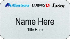 (image for) Tri-Logo Albertsons, Safeway, Lucky Silver Name Badge