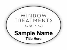 (image for) Studio41 Window Treatments Oval White badge