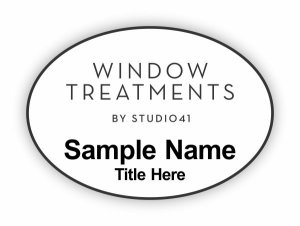 (image for) Studio41 Window Treatments Oval White badge