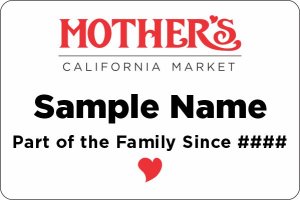 (image for) Mother\'s California Market Custom Badge