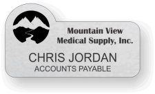 (image for) Mountain View Medical Supply Silver Shaped Badge