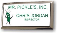 (image for) Mr. Pickle's Executive White Silver Framed Badge