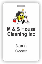 (image for) M & S House Cleaning Inc Vertical ID badge (Cleaner - Fixed Text Title)