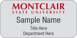 (image for) Montclair State University Standard Silver Name Badge - 3\" x 1.5\"