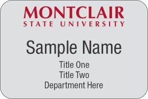 (image for) Montclair State University Standard Silver Name Badge - 3\" x 2\"