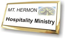 (image for) Mt. Hermon Executive White Badge w/ Gold Frame