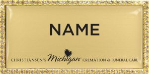 (image for) Michigan Cremation & Funeral Care - Gold Bling Badge