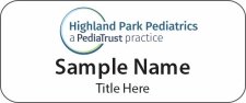 (image for) Highland Park Pediatrics - Standard White Badge with Black Text for Name