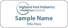 (image for) Highland Park Pediatrics - Standard White Badge with Blue Name Text
