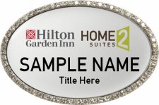(image for) Hilton Garden Inn / Home2 Suites - Oval Silver Bling Badge