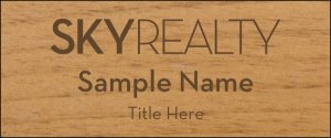 (image for) Sky Realty - Standard Alder Square Corner Laser Engraved Badge