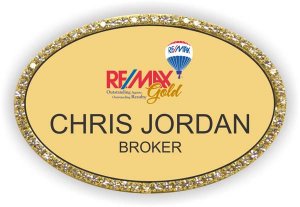 (image for) Remax Gold - Gold Oval Bling Badge