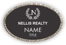 (image for) Nellis Realty Oval Bling Silver Other badge