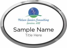 (image for) Nelson Senior Consulting Executive Oval Silver / White Badge