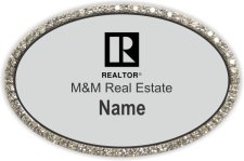(image for) M&M Real Estate Oval Silver Bling Badge