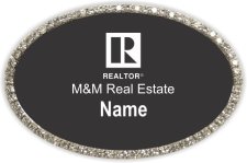 (image for) M&M Real Estate Oval Black Bling Badge