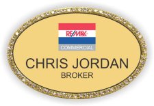 (image for) Remax Commercial - Oval Gold Bling Badge