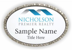 (image for) Nicholson Premier Realty Oval Bling White badge