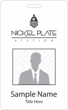 (image for) Barrett & Stokely Nickel Plate Photo ID Vertical badge