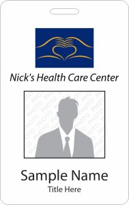 (image for) Nick\'s Health Care Center Photo ID Vertical Badge