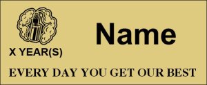(image for) Nothing But Clouds Standard Gold Name Badge - Years of Service